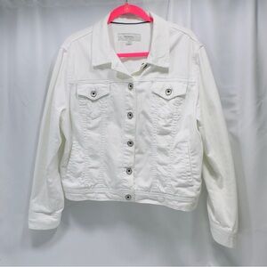 Merona Woman's XXL White Denim Stretchy Jacket
